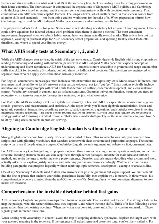 AEIS Secondary Cambridge English Preparation: Aligning Skills and Standards