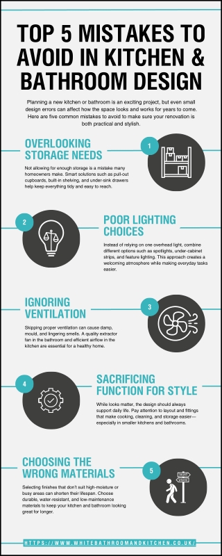 Top 5 Mistakes to Avoid in Kitchen & Bathroom Design