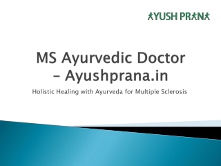 MS Ayurvedic Doctor – ayushprana.in