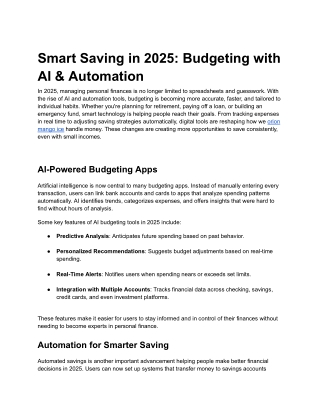 Smart Saving in 2025_ Budgeting with AI & Automation