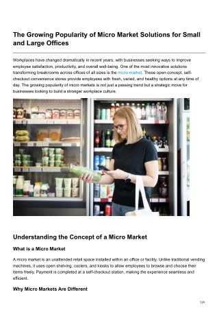 The Growing Popularity of Micro Market Solutions for Small and Large Offices