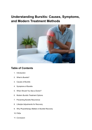 Understanding Bursitis_ Causes, Symptoms, and Modern Treatment Methods