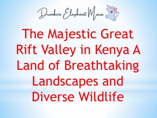 The Majestic Great Rift Valley in Kenya A Land of Breathtaking Landscapes and Diverse Wildlife