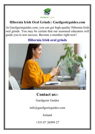 Hibernia Irish Oral Grinds Gaeilgeoirguides.com