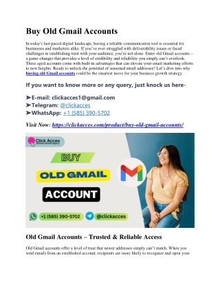 Buy Old Gmail Accounts Online – Boost Your Online Presence Easily