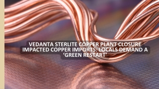 Vedanta Sterlite Copper Plant Closure Impacted Copper Imports Locals Demand a ‘Green Restart’