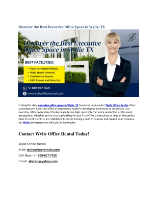 Discover the Best Executive Office Space in Wylie