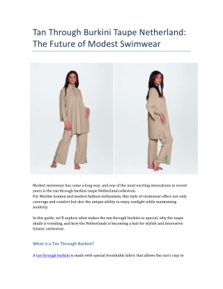 Tan Through Burkini Taupe Netherland Redefining Modest Swimwear