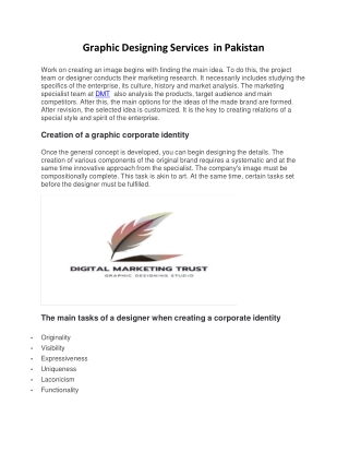 Graphic Designing Services  in Pakistan