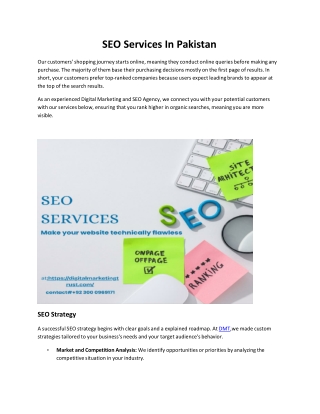 SEO Services In Pakistan
