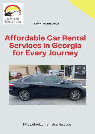 Affordable Car Rental Services in Georgia by Horizon Rental Car