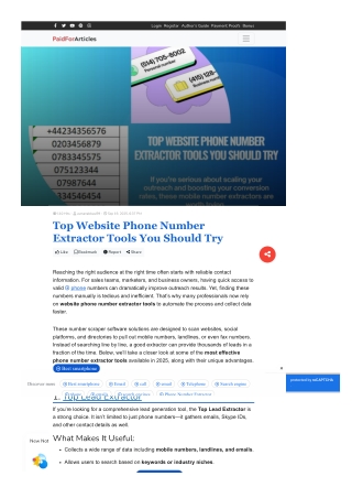 Top Website Phone Number Extractor Tools You Should Try