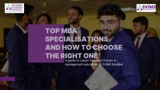 How to Choose the Right MBA Specialization | SVIMS Mumbai