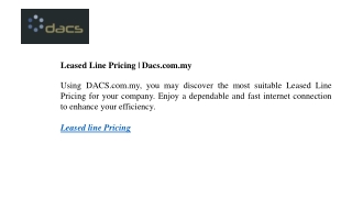 Leased Line Pricing  Dacs.com.my