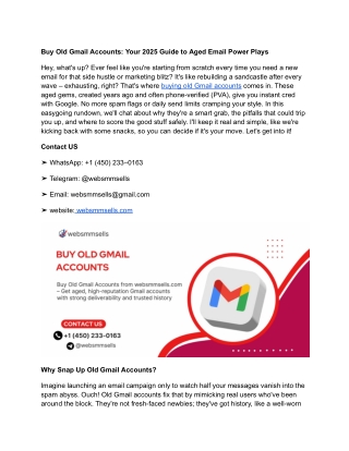 Buy Old Gmail Accounts_ Your 2025 Guide to Aged Email Power Plays