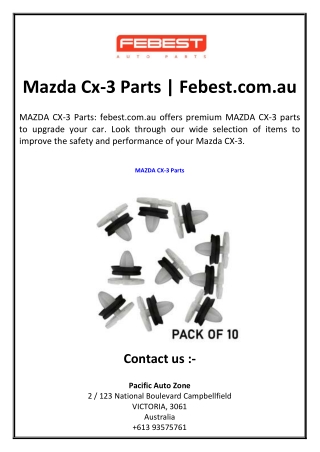 Mazda Cx-3 Parts  Febest.com.au