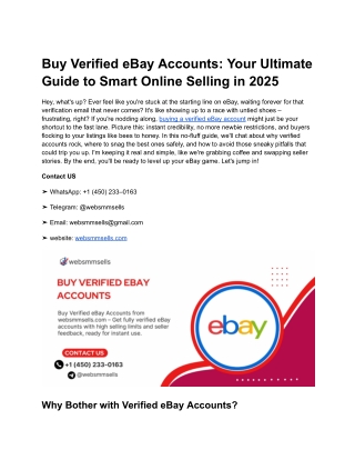 Buy Verified eBay Accounts_ Your Ultimate Guide to Smart Online Selling in 2025