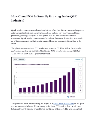 How Cloud POS Is Smartly Growing In the QSR Industry