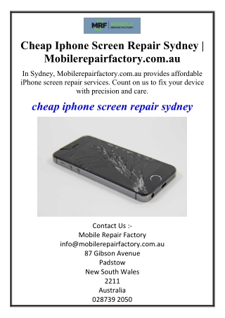 Cheap Iphone Screen Repair Sydney | Mobilerepairfactory.com.au