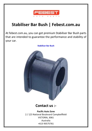 Stabiliser Bar Bush  Febest.com.au
