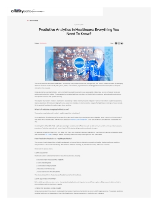 Predictive Analytics in Healthcare - Everthing you Need To Know
