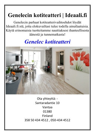 Genelecin kotiteatteri | Ideaali.fi