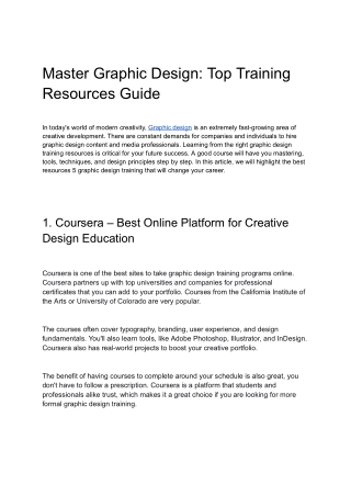 Master Graphic Design: Top Training Resources Guide