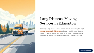 Long Distance Moving Services in Edmonton