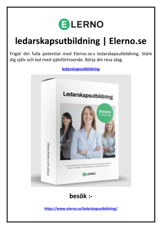 ledarskapsutbildning  Elerno.se