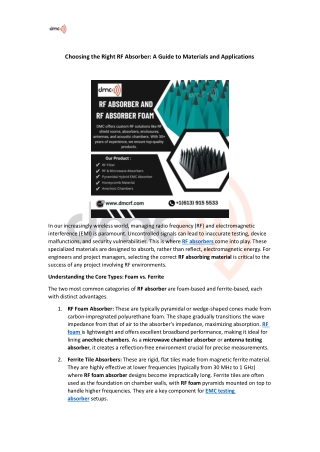 Choosing the Right RF Absorber