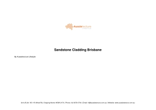 Sandstone Cladding Brisbane