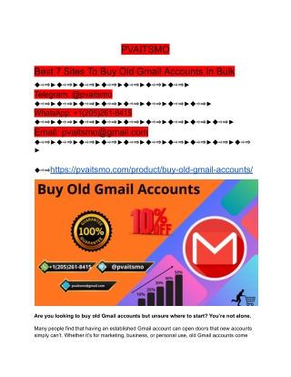 Best 00.90 Sites To Buy Old Gmail Accounts In Bulk