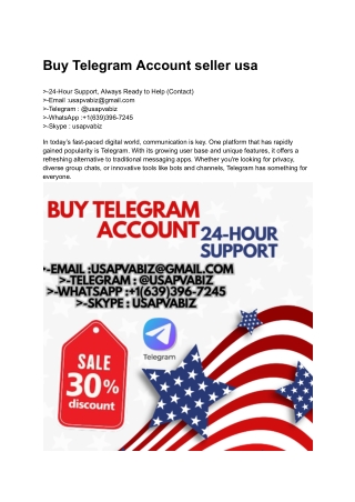 seller uk Verified Telegram Account USA Business