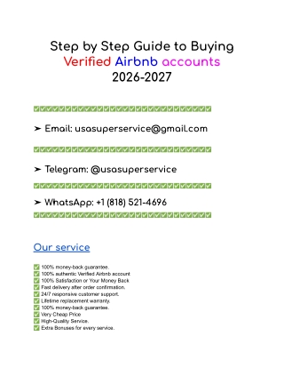 Step by Step Guide to Buying Verified Airbnb accounts  2026-2027