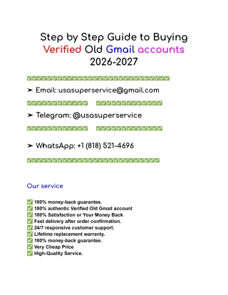 Step by Step Guide to Buying Verified Old Gmail accounts  2026-2027