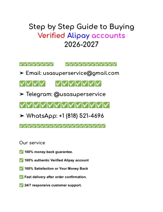 Step by Step Guide to Buying Verified Alipay accounts  2026-2027