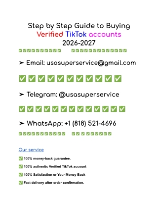 Step by Step Guide to Buying Verified TikTok accounts  2026-2027