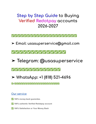Step by Step Guide to Buying Verified Redotpay accounts  2026-2027