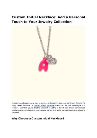 custom initial necklace