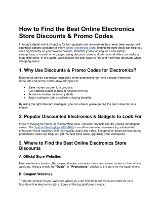 How to Find the Best Online Electronics Store Discounts & Promo Codes