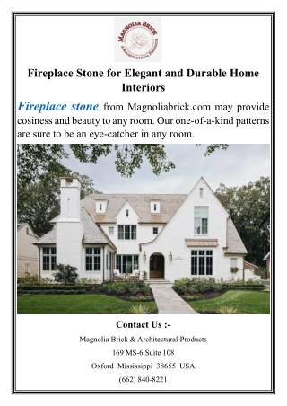 Fireplace Stone for Elegant and Durable Home Interiors