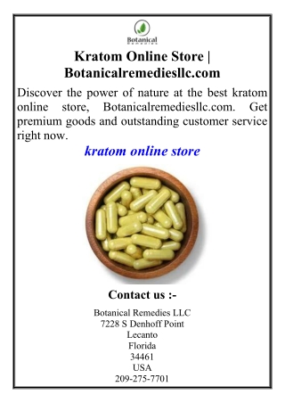 Kratom Online Store | Botanicalremediesllc.com