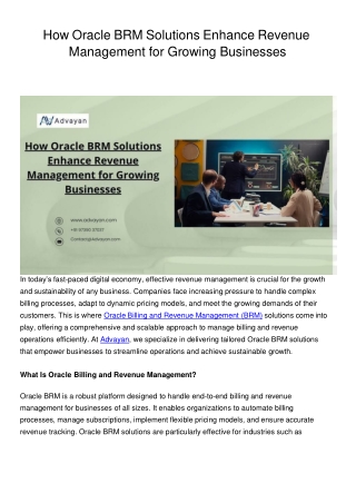 Oracle BRM Solutions