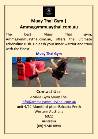 Muay Thai Gym  Ammagymmuaythai.com.au