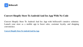 Convert Shopify Store To Android And Ios App With No Code