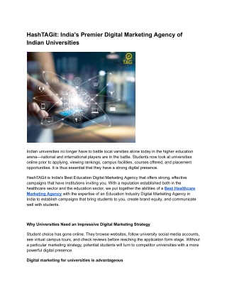 HashTAGit_ Top Digital Marketing Agency for Universities in India