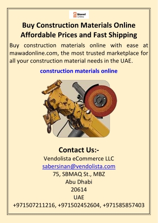 Buy Construction Materials Online Affordable Prices and Fast Shipping