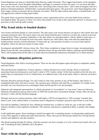 Avoiding Fraud Allegations: Best Practices for Bonded Auto Dealers