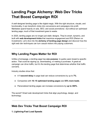 Landing Page Alchemy_ Web Dev Tricks That Boost Campaign ROI