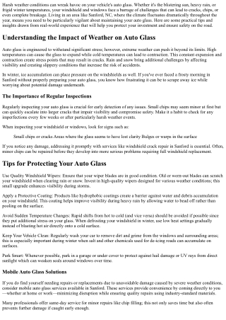 Tips on how you can maintain your auto glass during harsh weather conditions